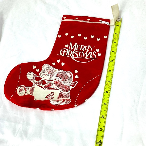 Vintage Horizon Designs Christmas Stocking 80’s Pouch With Zipper Holiday Bears - Picture 8 of 9